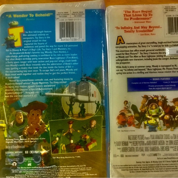 Disney Pixar Toy Story/ ToyStory 2 bundle VHS CLAMSHELL SEALED NEW - Picture 2 of 5